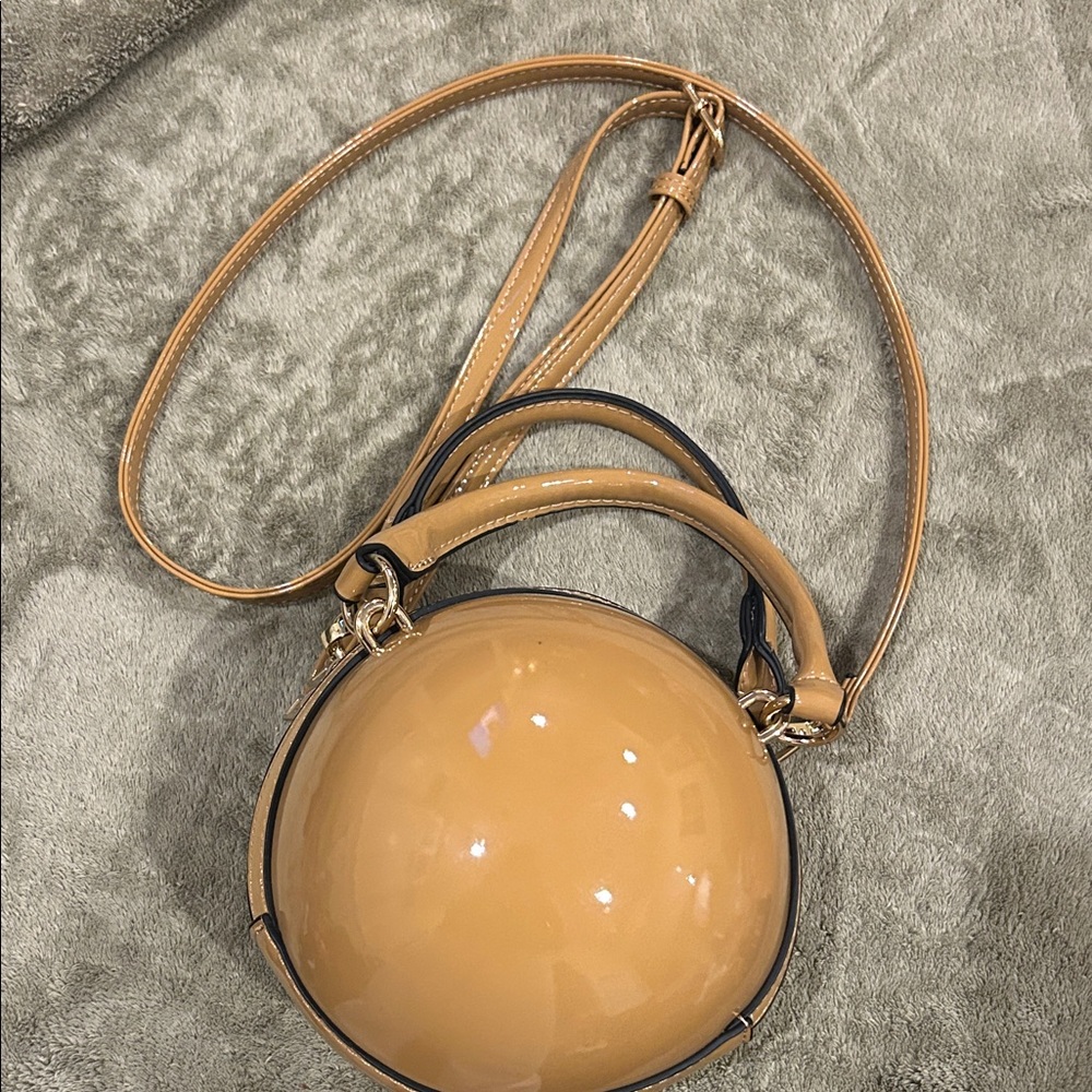 Elegant Tan Round Crossbody Bag